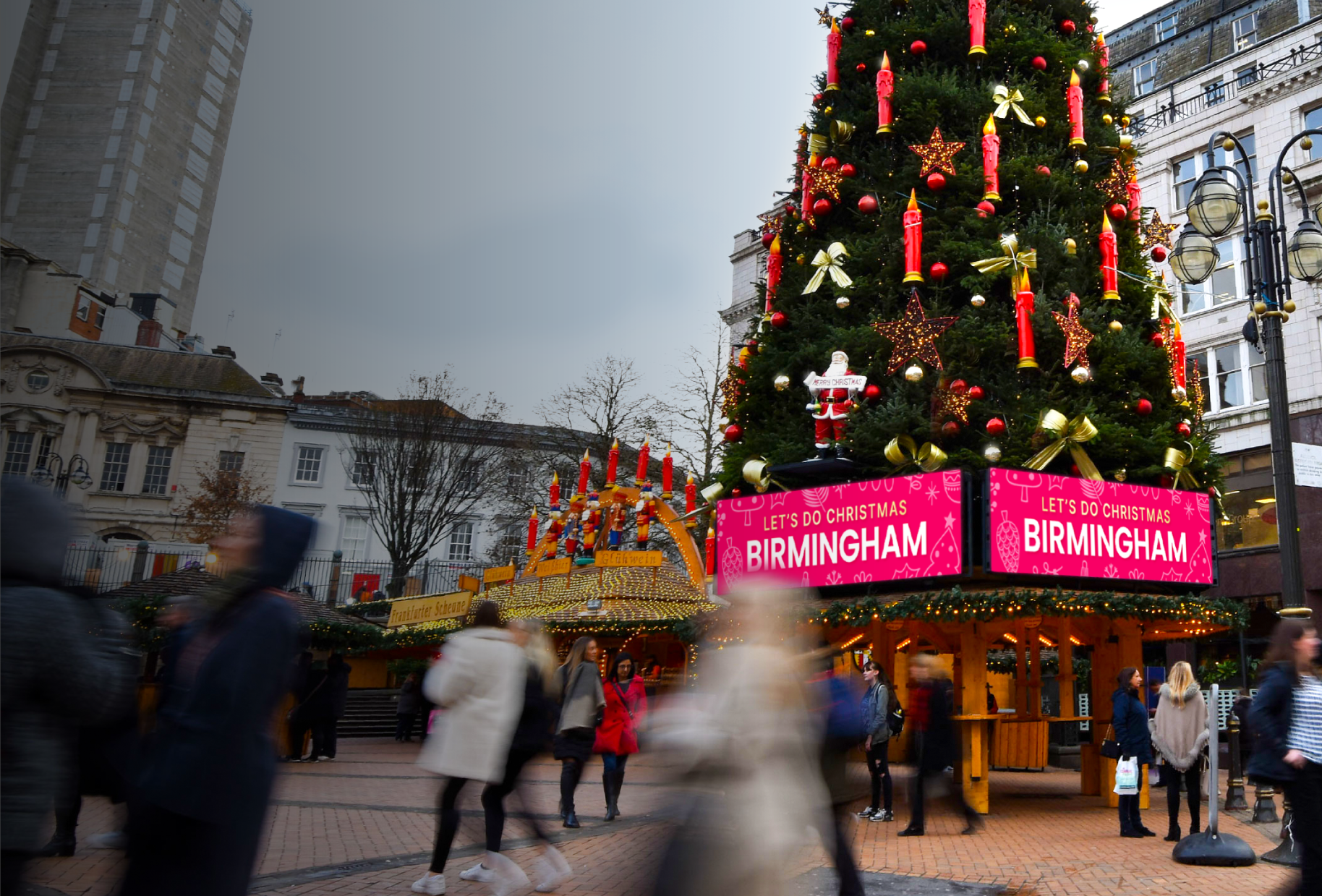 Christmas advertising opportunities depicted by the Christmas tree in Birmingham City Centre 2026